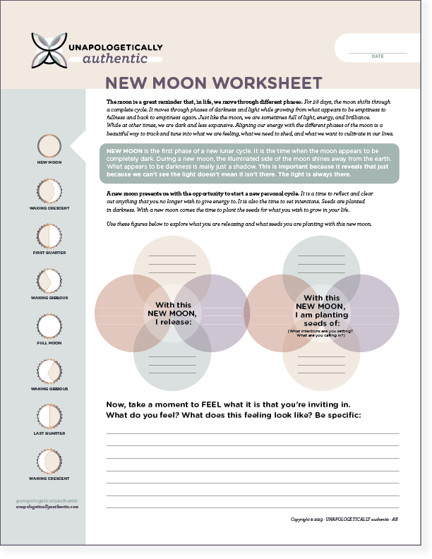 UA New Moon Worksheet