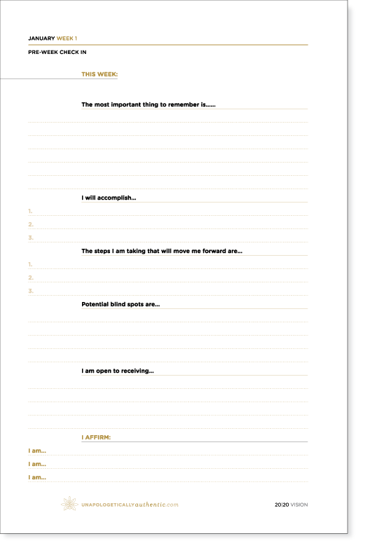 January Pre-Week Check In